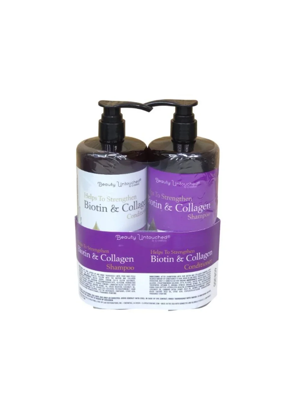 Beauty Untouched Biotin Collagen Shampoo & Conditioner Strengthening JUMBO SIZE